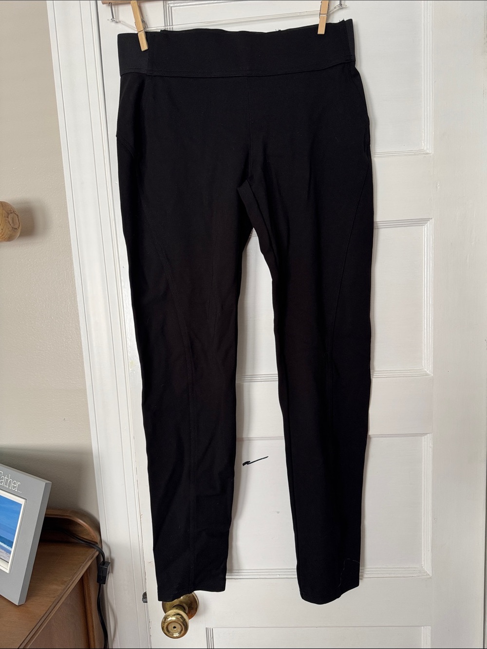 Vera Wang Black Stretch Slim Jumpsuit-Style Pants